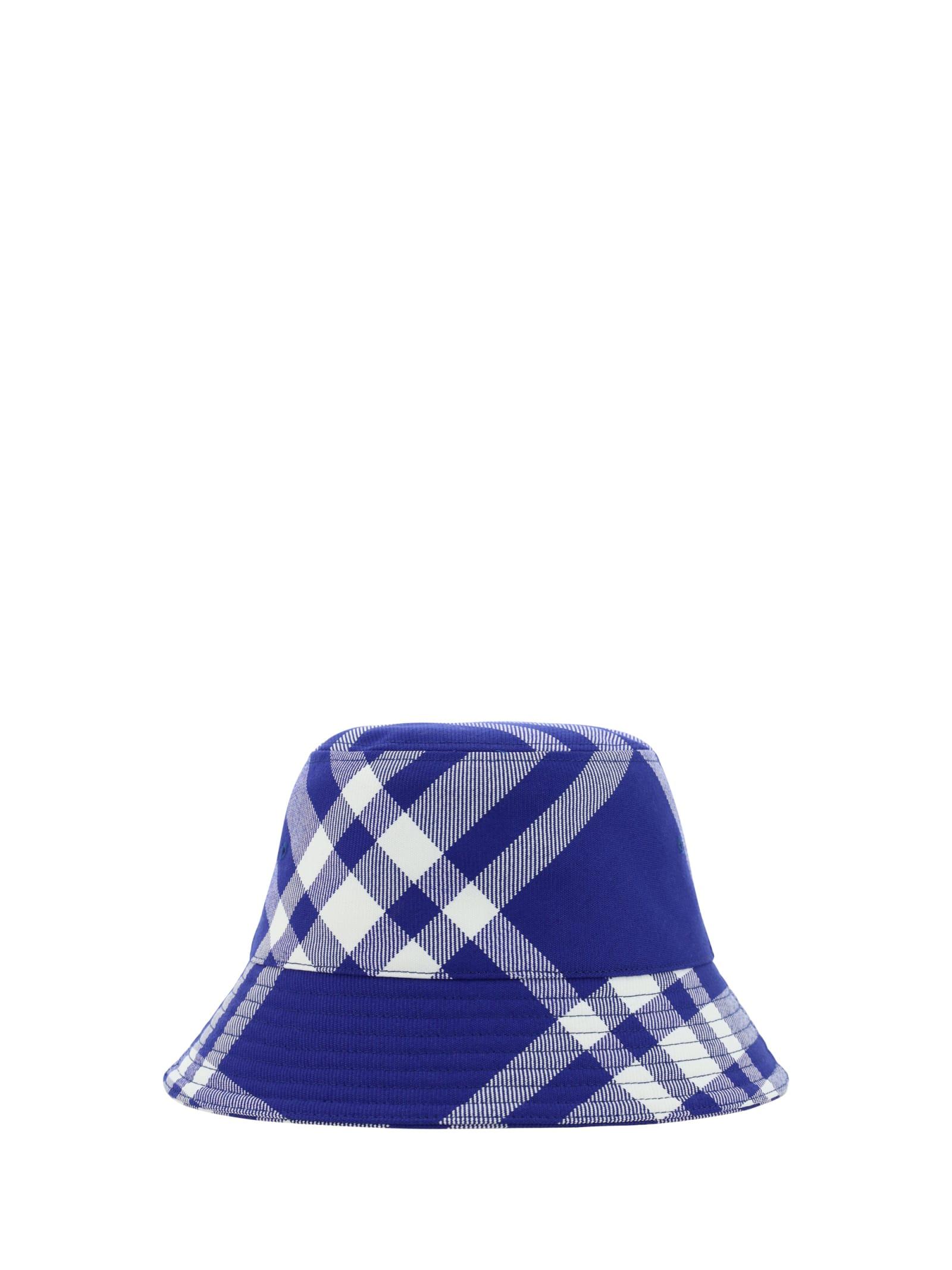 Burberry Monogram Bucket Hat and Women's Check Motif Bucket Hat in Blue
