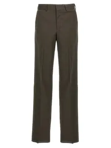 Fendi Men's Dark Wool Trousers in Green