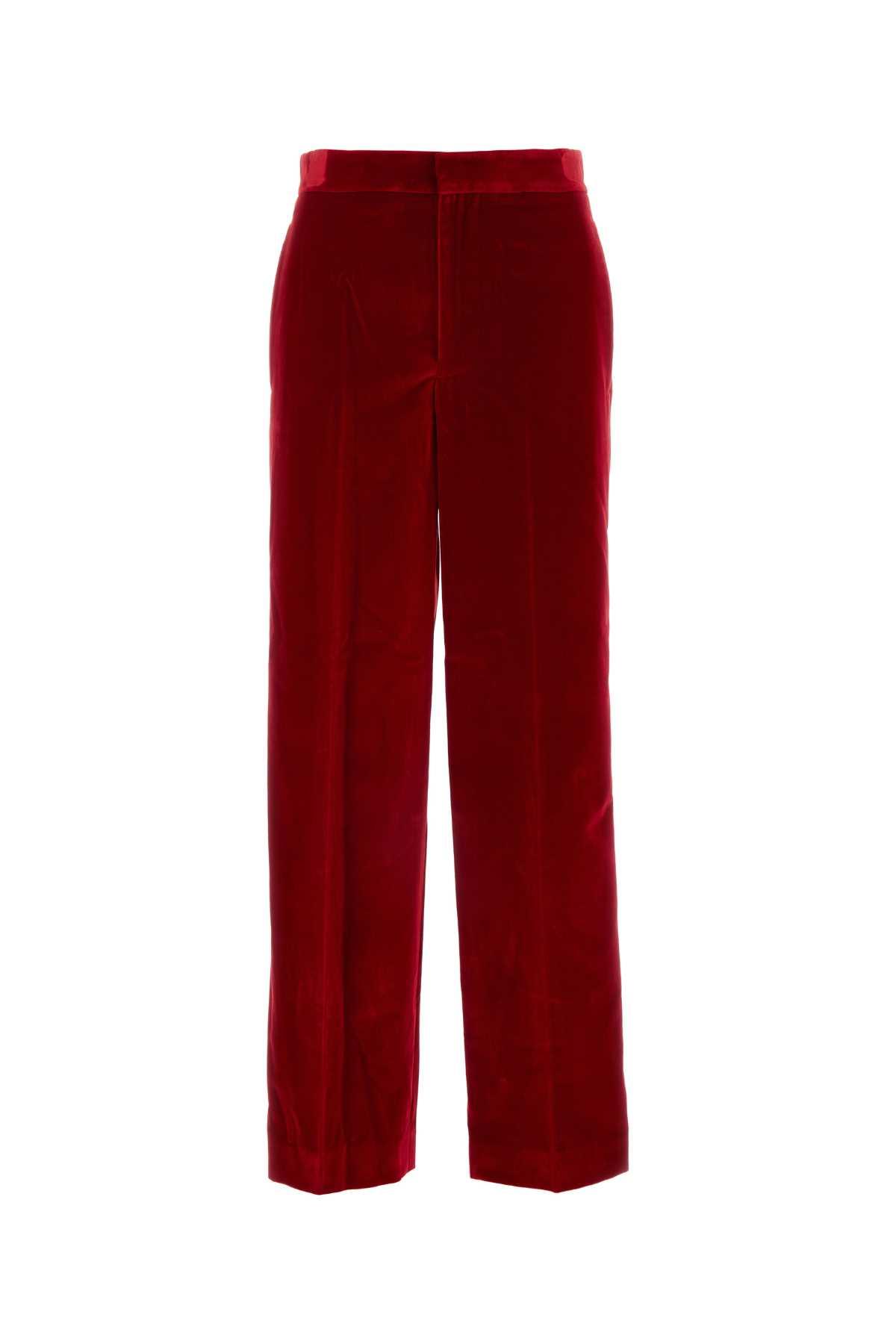 Jw Anderson Red Velvet Pant