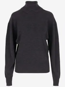 Burberry Women's Wool Turtleneck Sweater in Grey