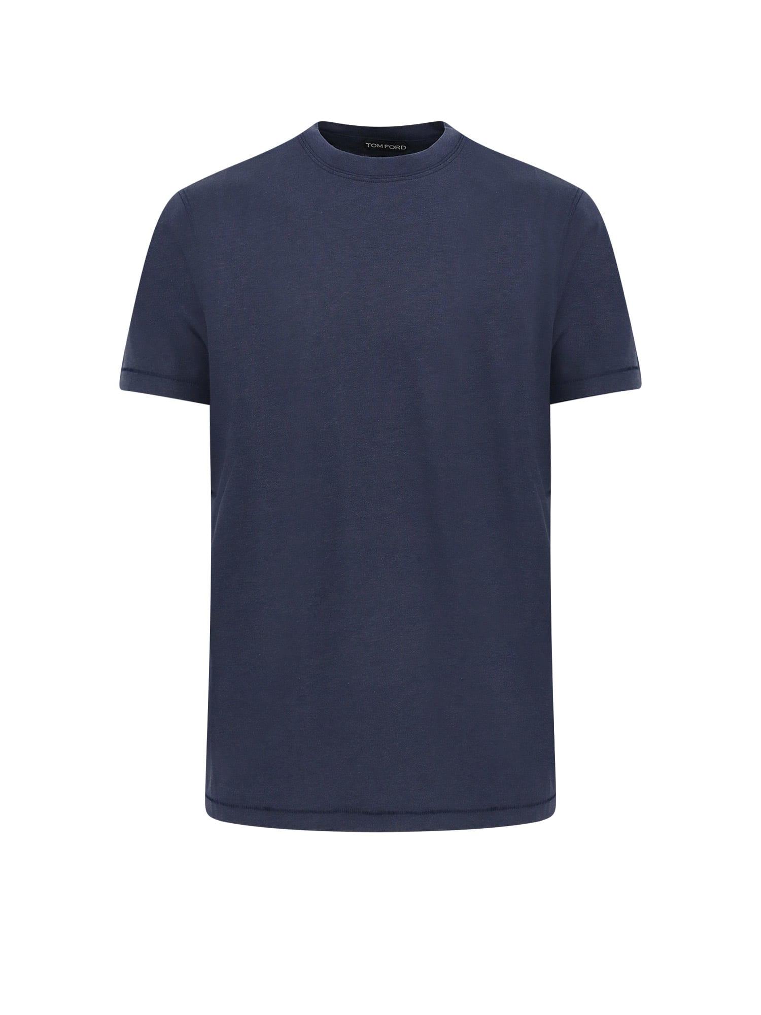 Tom Ford Men's Crew-Neck T-Shirt in Blue