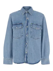 AGOLDE Light Blue Denim Shirt With Classic Collar
