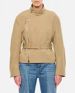 Bottega Veneta Women's Zippered Cotton Jacket in Beige