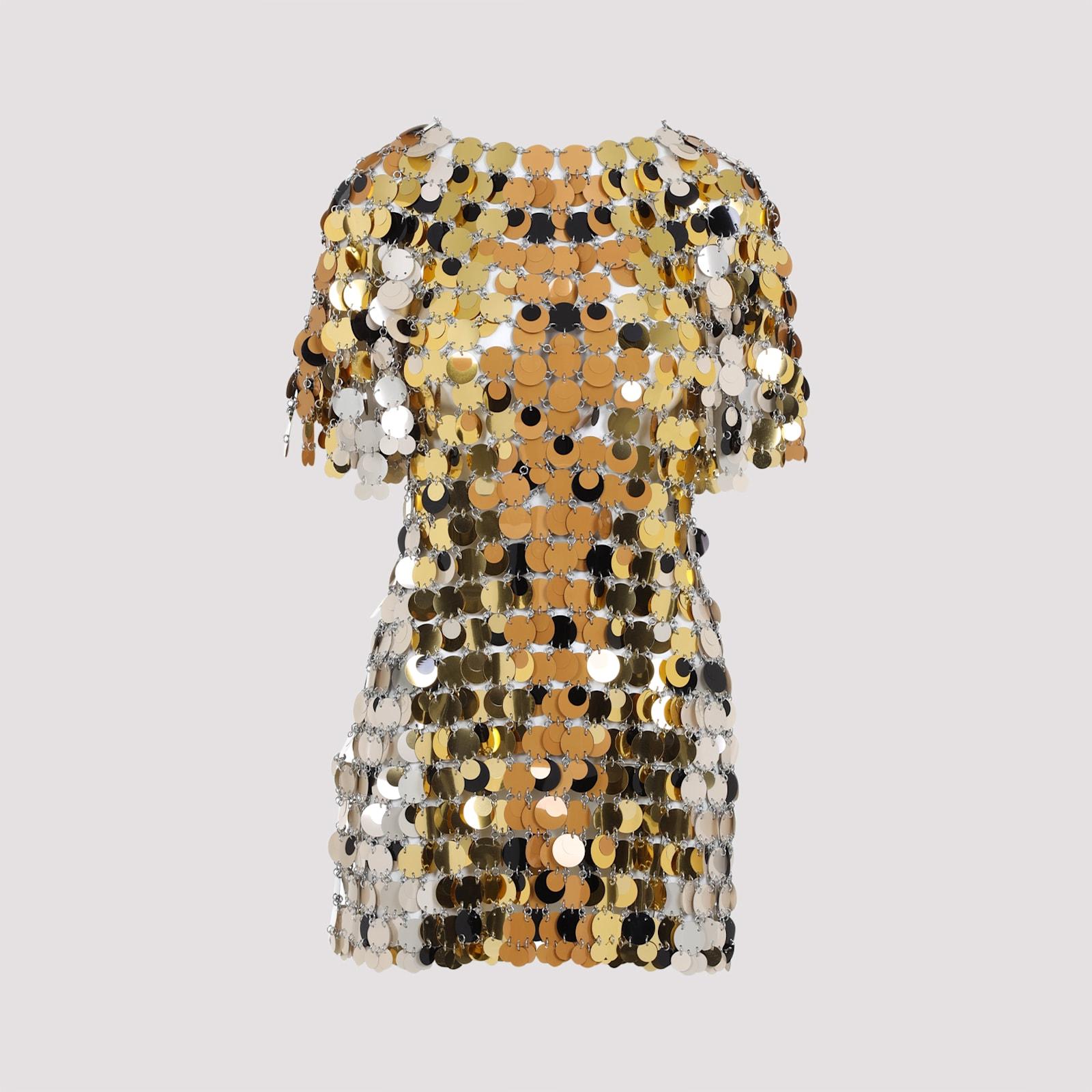 Paco Rabanne Women's Sparkle Discs Mini Dress in Gold