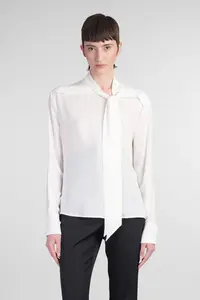 Alexander McQueen Women's Shirts in White and Beige Silk