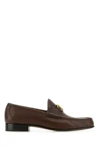 Valentino Garavani Brown Leather Vlogo Loafers