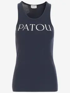 Patou Women's Tank Top With Logo in Black