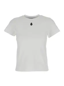 Alexander McQueen Women's Cotton T-Shirt and Skull Embroidery T-Shirts in White