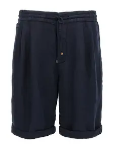 Brunello Cucinelli Men's Dyed Bermuda Trousers Shorts in Blue