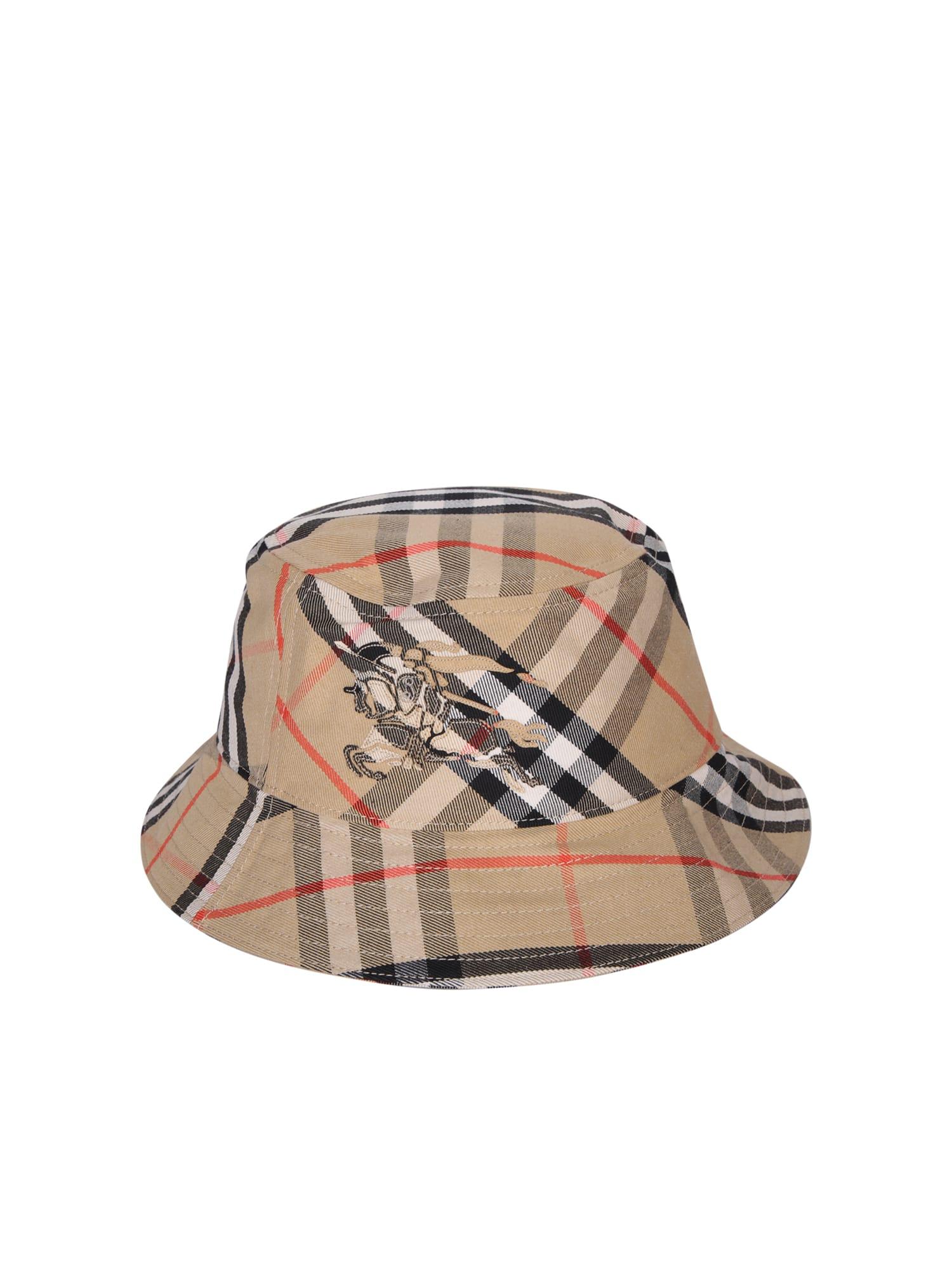 Burberry Bias Check Bucket Hat in Beige