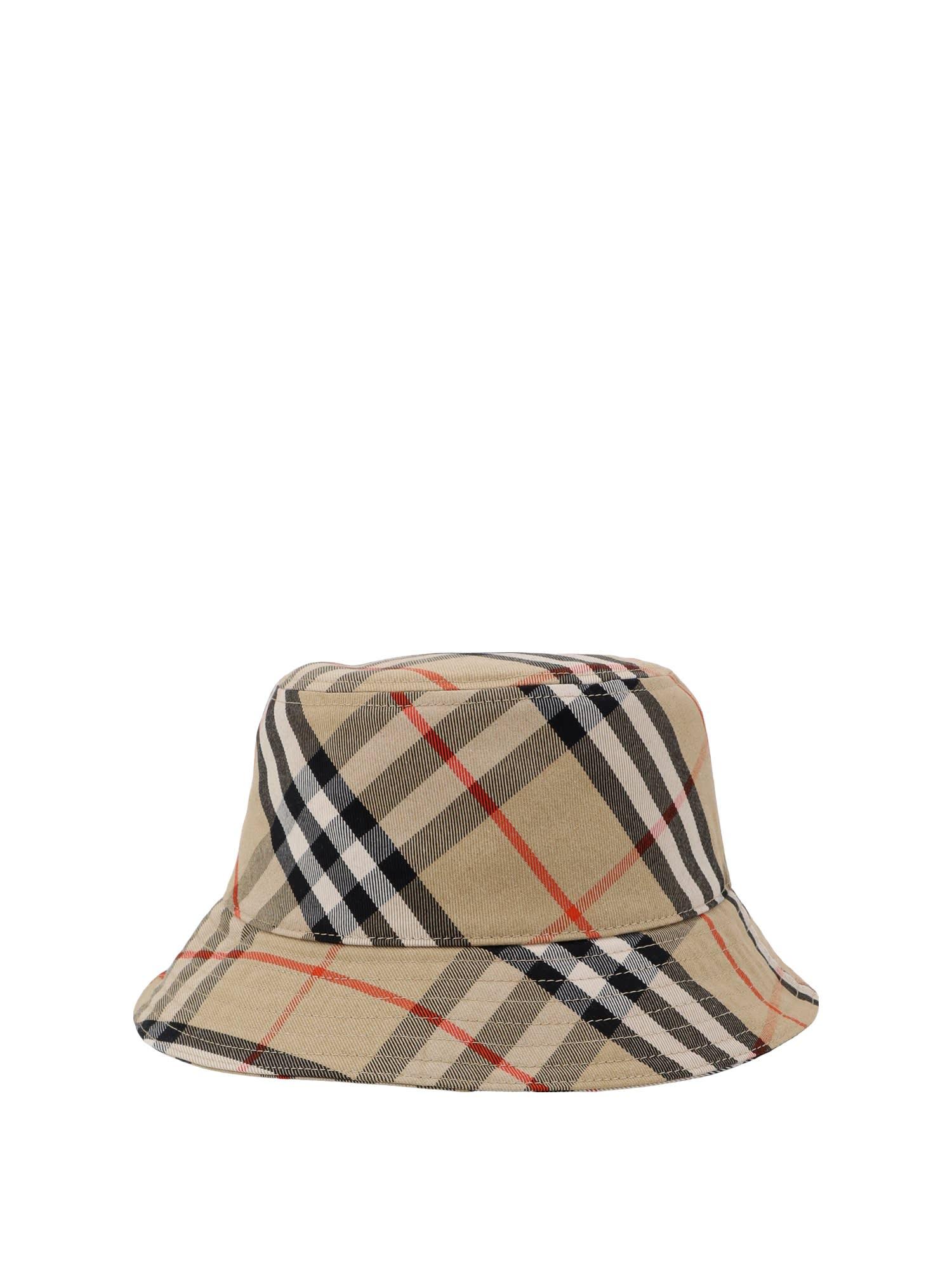 Burberry Bias Check Bucket Hat in Beige