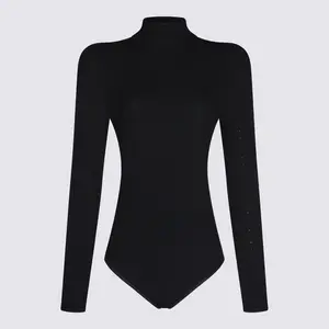 ALAIA Women's High Neck Bodysuit in Black