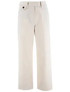 Brunello Cucinelli Cotton-Linen Blend Trousers