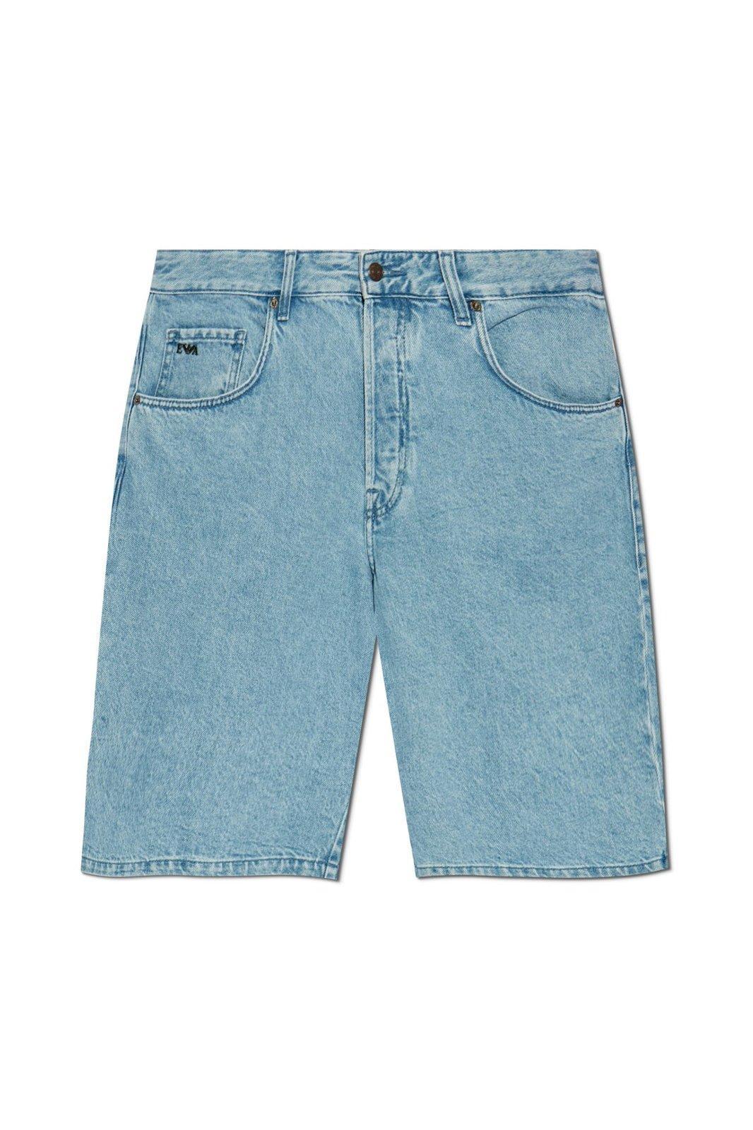 Emporio Armani Men's Denim Cotton Bermuda Trousers Shorts in Blue
