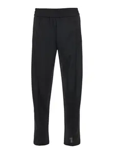Palm Angels Curved Logo Track Pants in Black