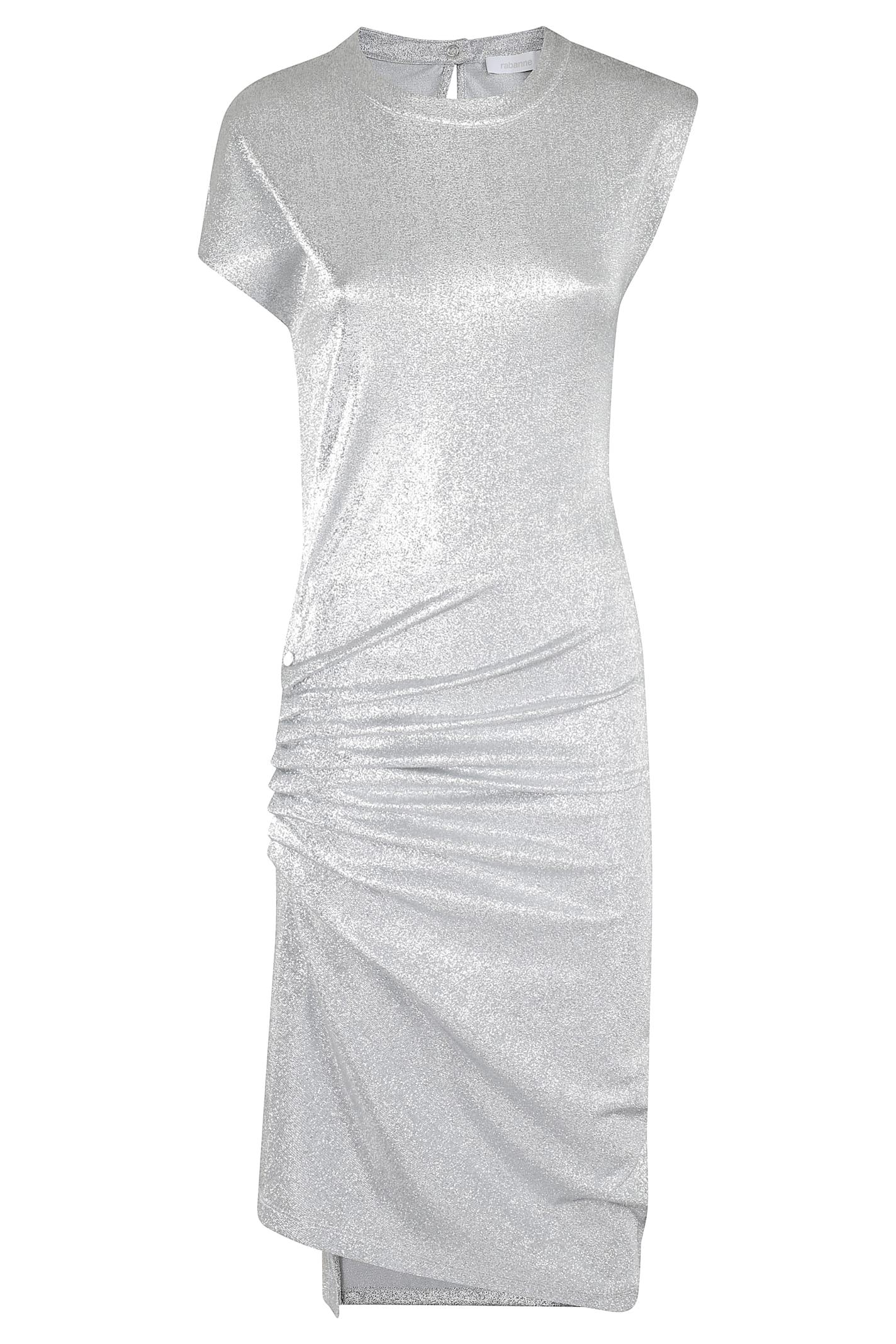 Paco Rabanne Women's Dress With Drape in Silver