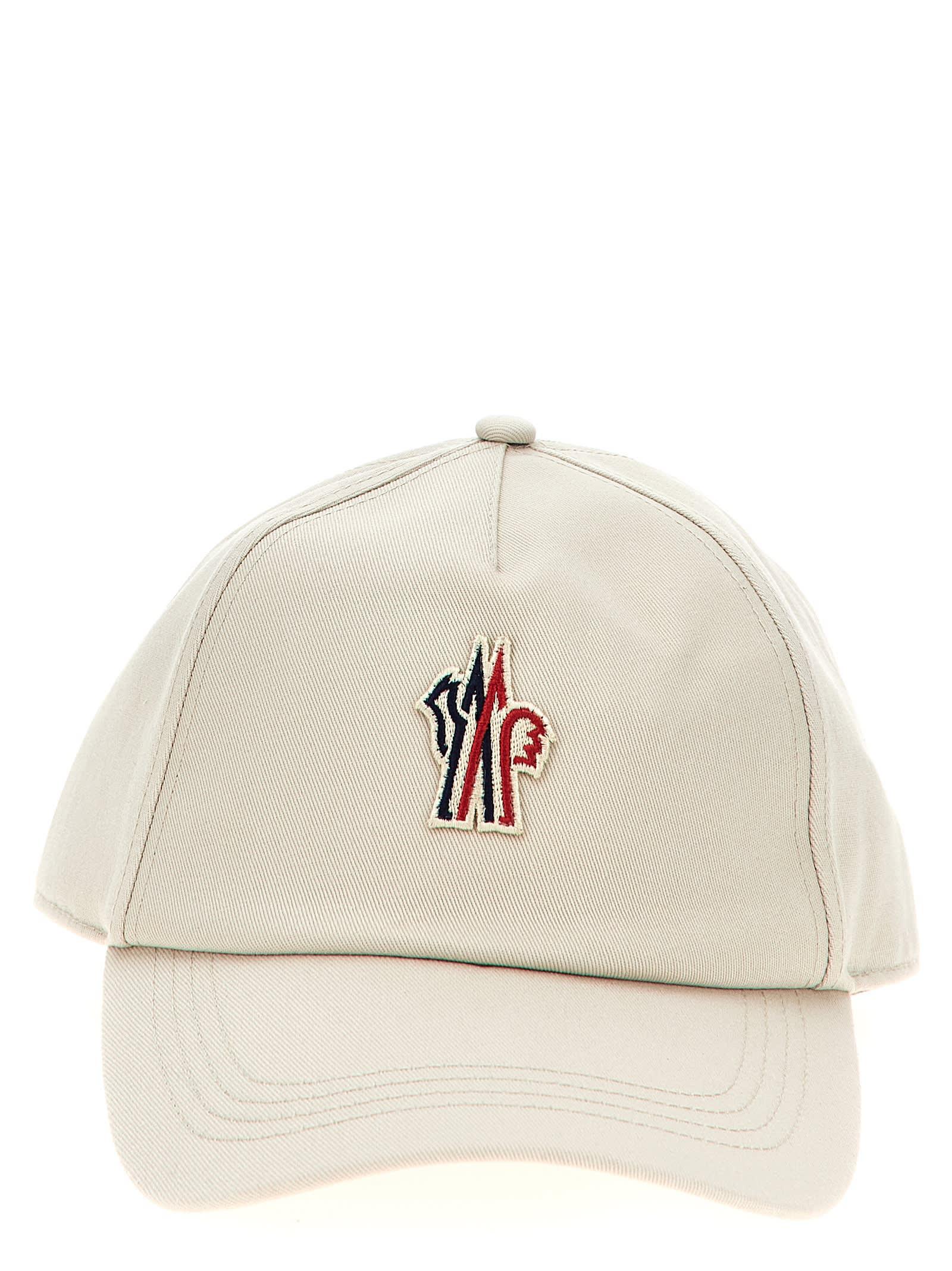 Moncler Grenoble Women's Cotton Baseball Cap in Beige and White