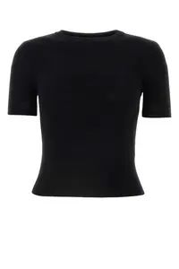 Balenciaga Open-Knit Wool Top in Black