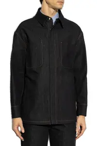 Fendi Logo Embroidered Denim Jacket
