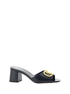 Valentino Garavani Vlogo Signature Leather Mules and Leather Sandals