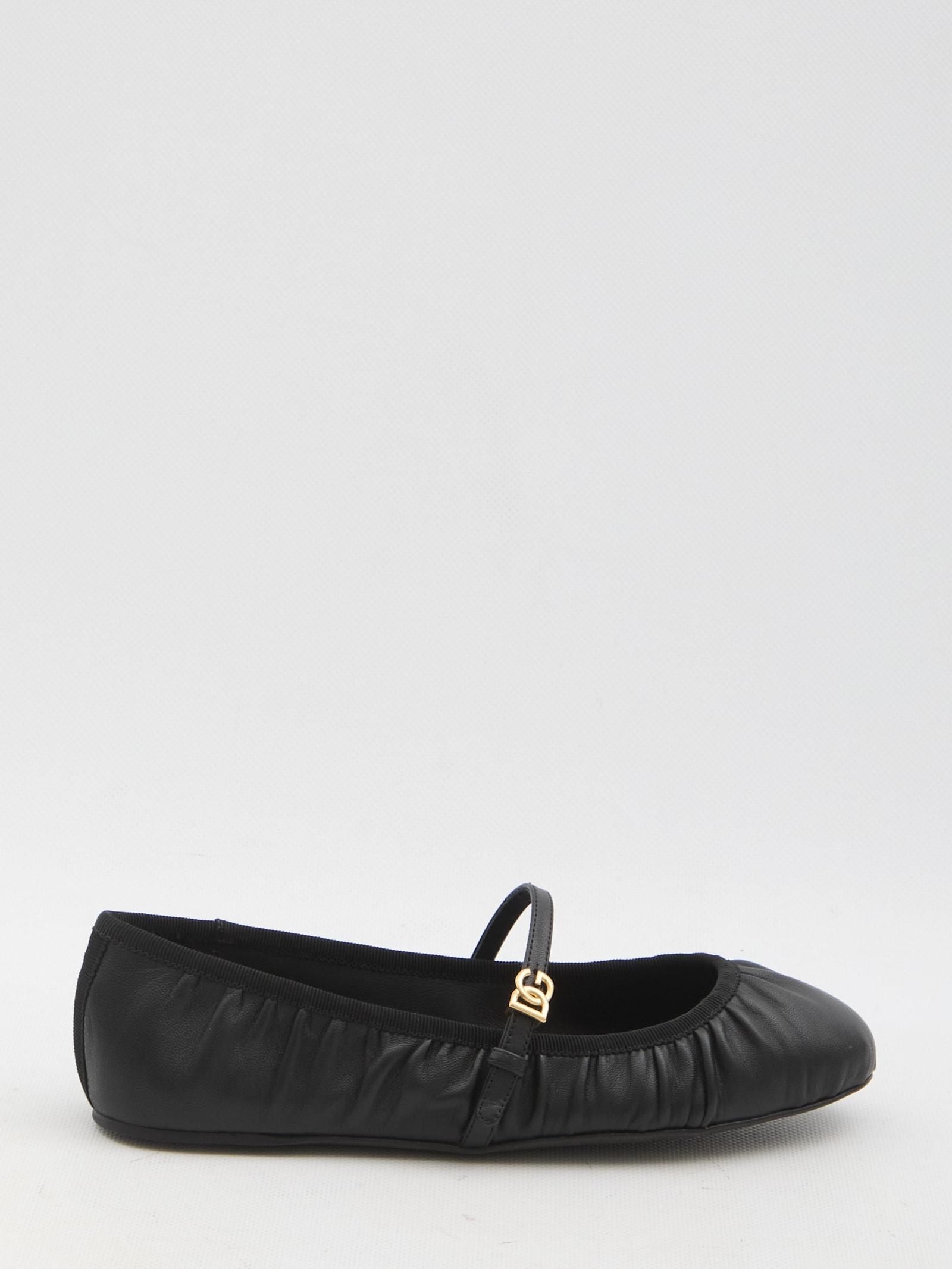 Dolce & Gabbana Women's Leather Ballet Flats and Nappa Ballerinas in Black