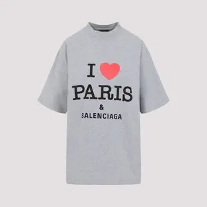 Balenciaga Women's I Love Paris T-Shirt in Grey