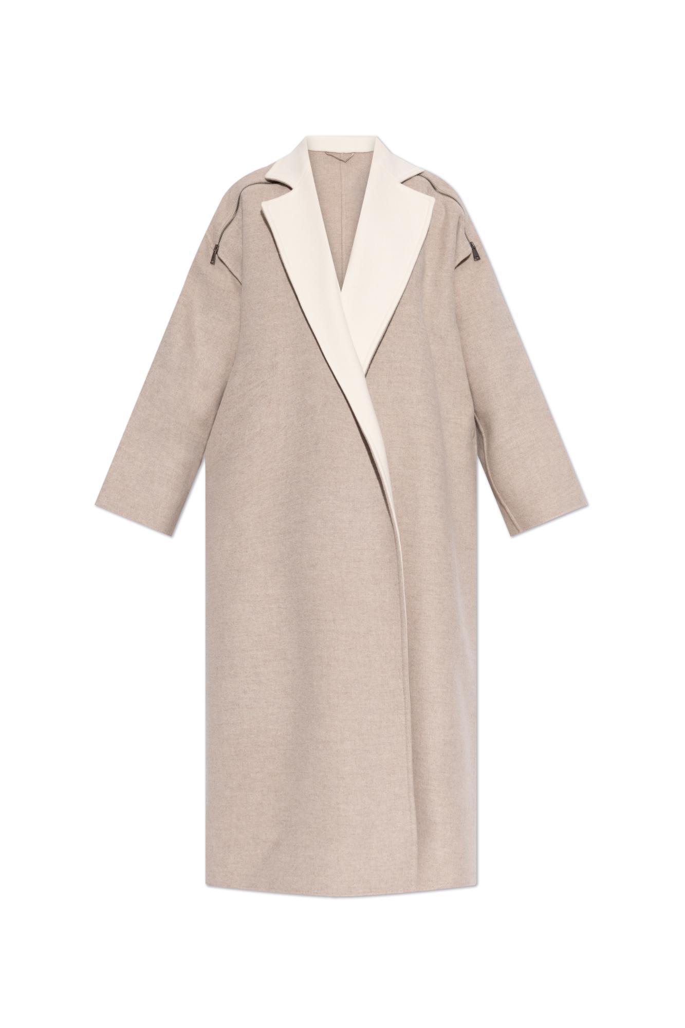 Max Mara Wool Long Coat in Grey