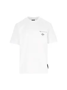 Fendi Men's T-Shirt with Zip and Logo