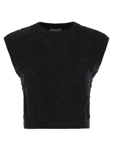 Brunello Cucinelli Dazzling Double Cable Knitted Cotton Waistcoat