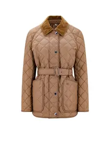 Burberry Women's Nylon Quilted Jacket in Beige
