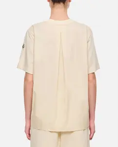 Moncler Grenoble Moncler Women's Cream-Colored T-Shirt In Cotton