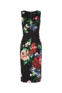 Dolce & Gabbana Printed Stretch Satin Dress