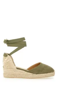 Castañer Women's Carina Canvas Espadrilles Sandal in Green