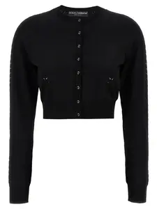 Dolce & Gabbana Women's Cardigan With Punched Details in Black