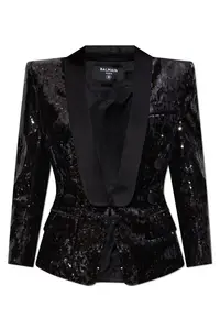 Balmain Sequinned Collared Blazer