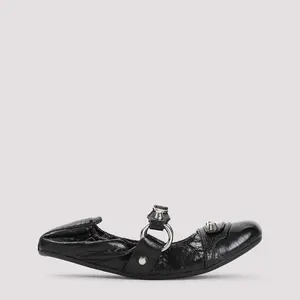 Balenciaga Women's City Leather Ballet Flats and Sandals in Black