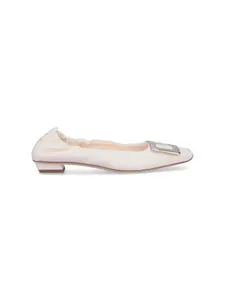 Roger Vivier Women's Belle Vivier Ballet Flats in White