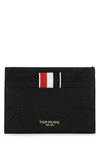 Thom Browne Black Leather Card Holder