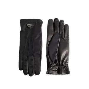 Prada Nylon And Leather Gloves