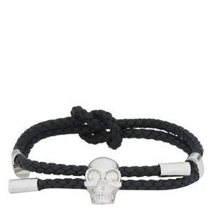 Alexander McQueen Leather Skull Bracelet