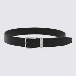 Bottega Veneta Men's Intreccio Loop Belt in Black