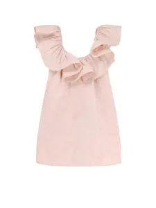 Elisabetta Franchi Floral Jacquard Mini Dress With Ruches