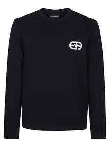 Emporio Armani Men's Logo Cotton Sweatshirt in Blue