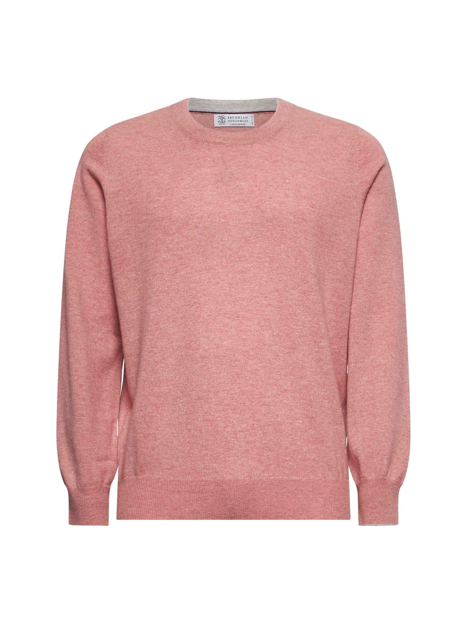 Brunello Cucinelli Cashmere Crewneck Sweater in Orange