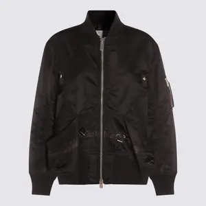 Sacai Black Nylon Casual Jacket