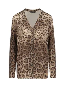 Dolce & Gabbana Leopard Printed Cardigan
