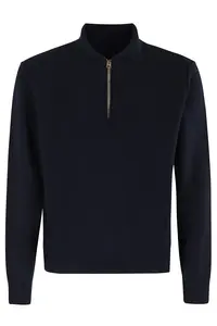 Fortela Woven Wool Zippered Sweatshirt