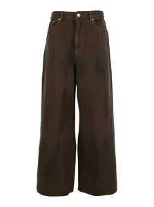 Ganni Brown Denim Wide-leg Jeans