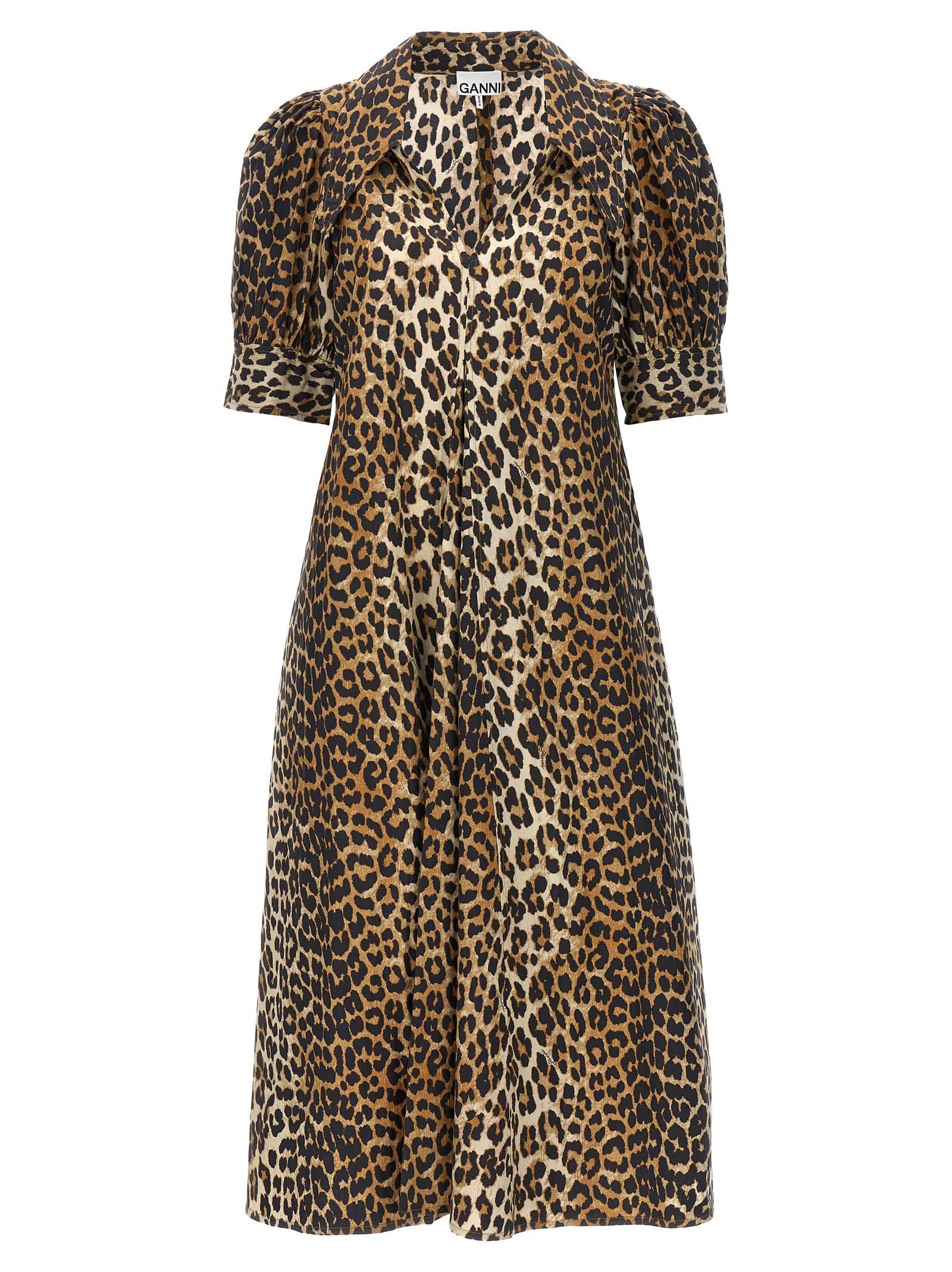 Ganni Women's Leopard Print Dress