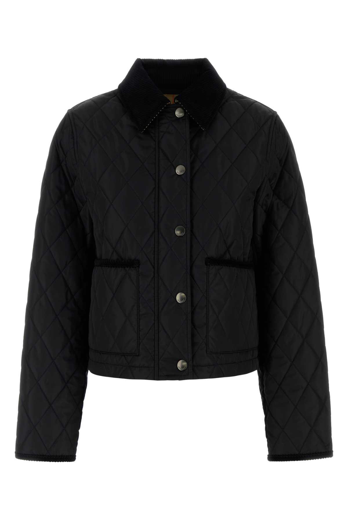 Burberry Women's Cropped Quilted Jacket in Black